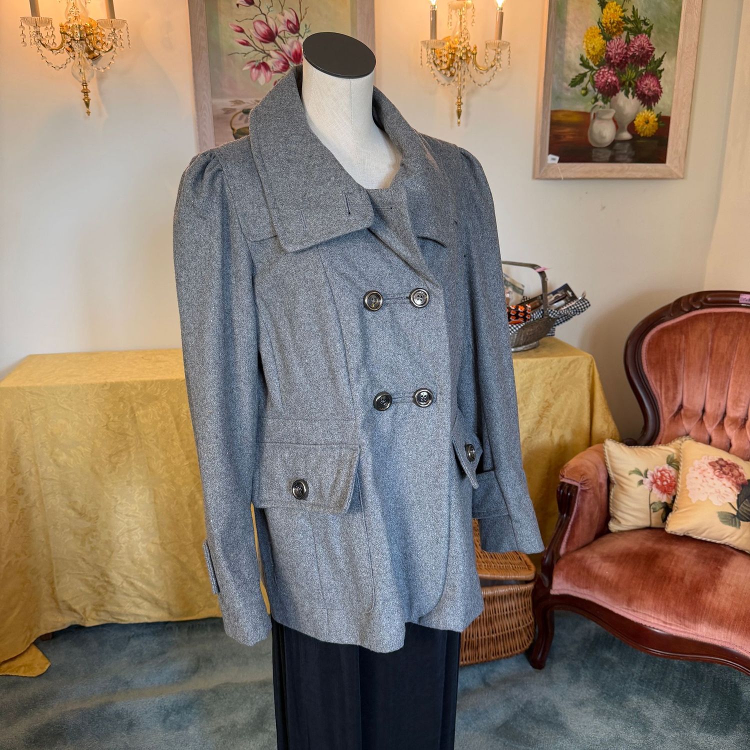 Grey wool 1 Madison XL ladies polyester/wool coat, S1784 Grey wool 1 Madison XL ladies polyester/wool coat, S1784