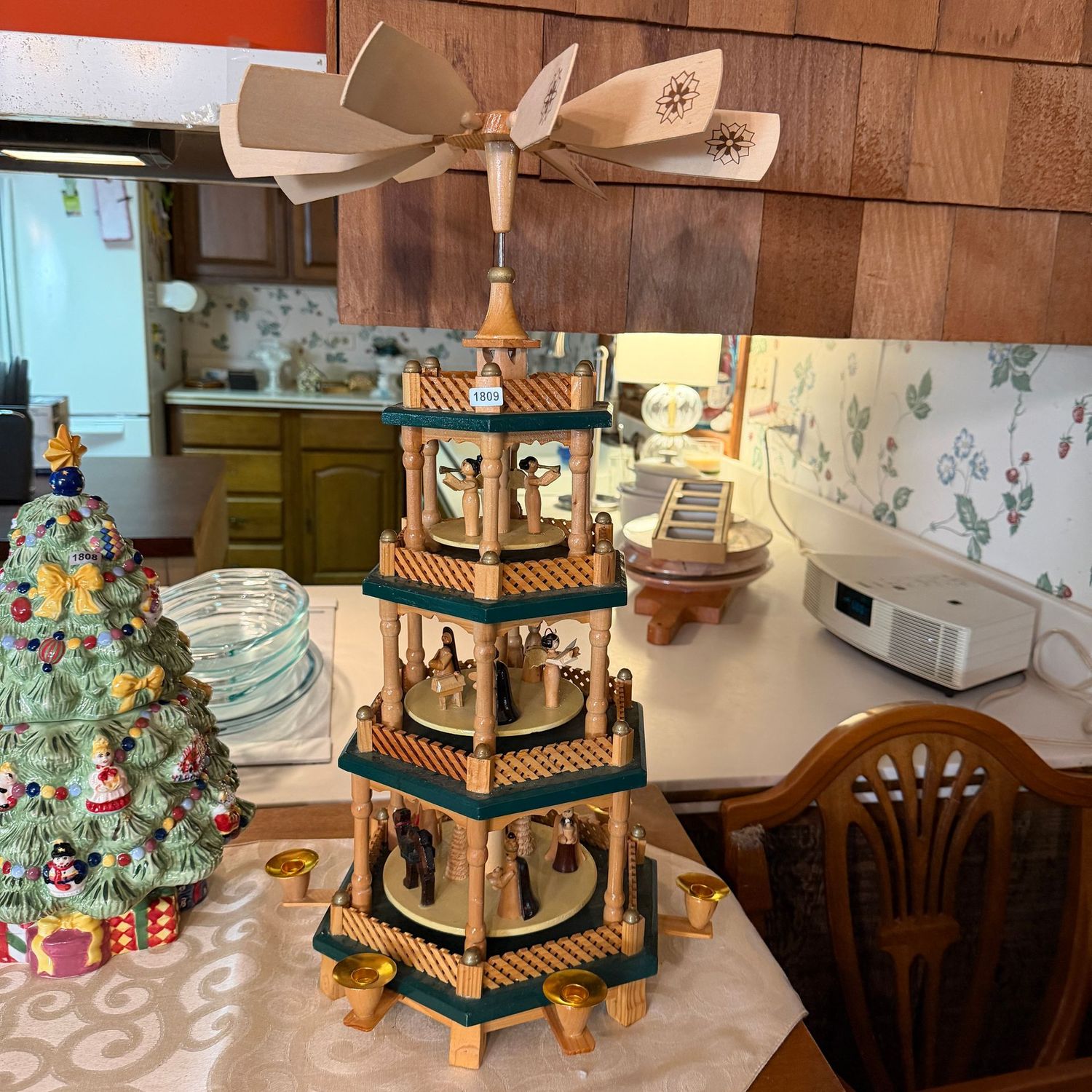 Wood Weihnachts Pyramide 4-Tier Christmas Nativity Pyramid Carousel, S1809, 22 Wood Weihnachts Pyramide 4-Tier Christmas Nativity Pyramid Carousel, S1809, 22"H x 12"W