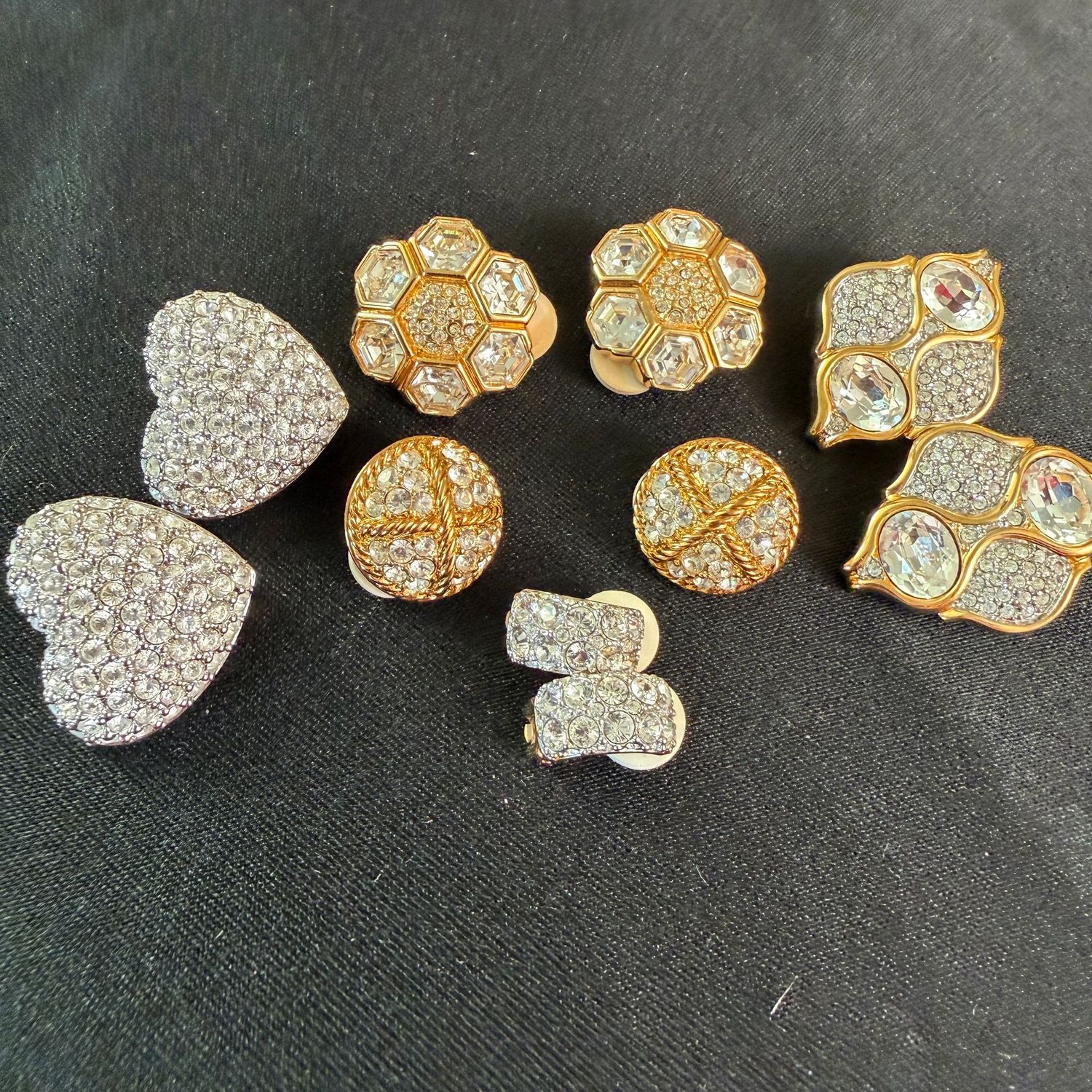 Jewelry Lot R0282 five pairs of Swarovski Crystal clip earrings Jewelry Lot R0282 five pairs of Swarovski Crystal clip earrings