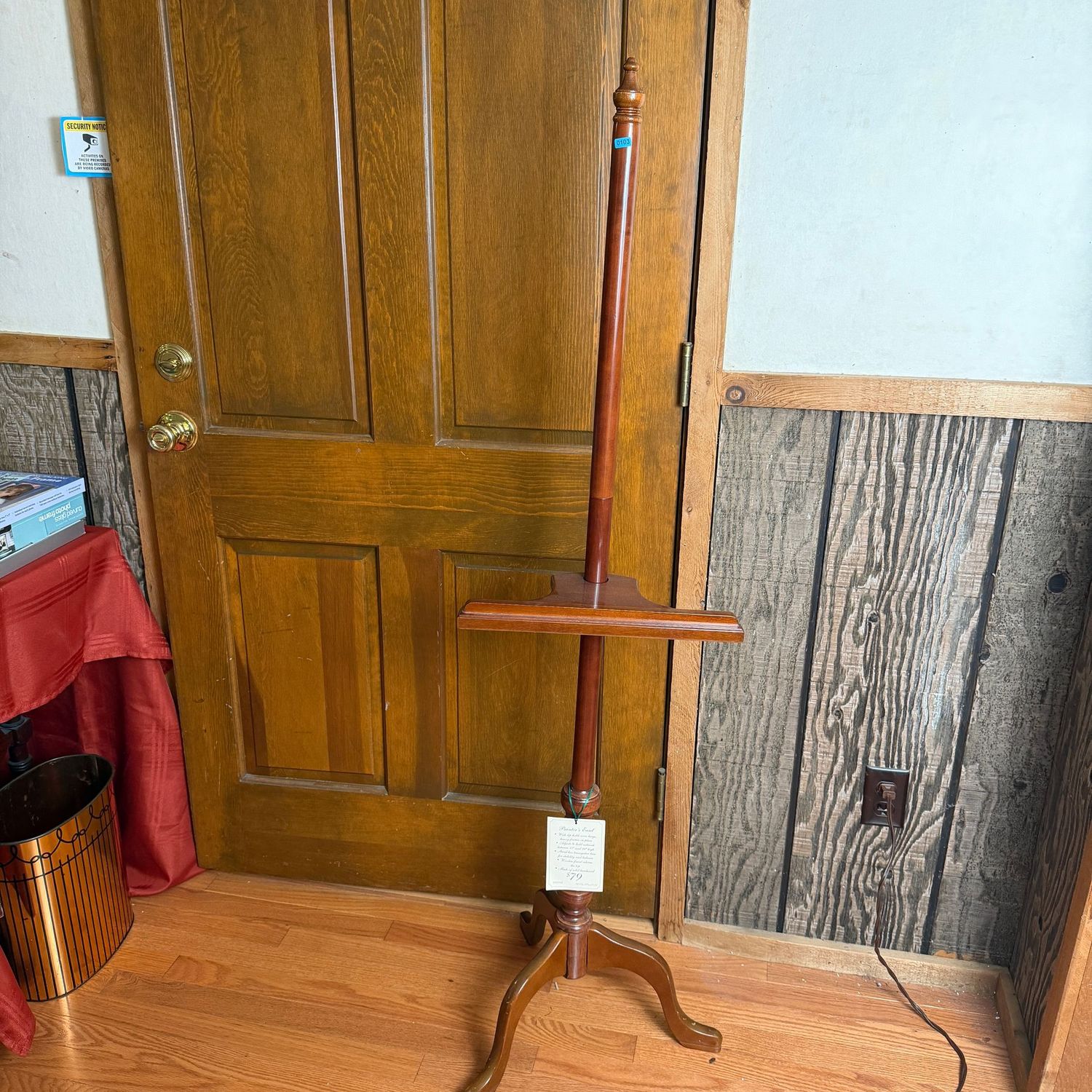 Bombay painter's easel, art display stand, 58 Bombay painter's easel, art display stand, 58"H x 15"W, holds frames up to 26"H, B0103