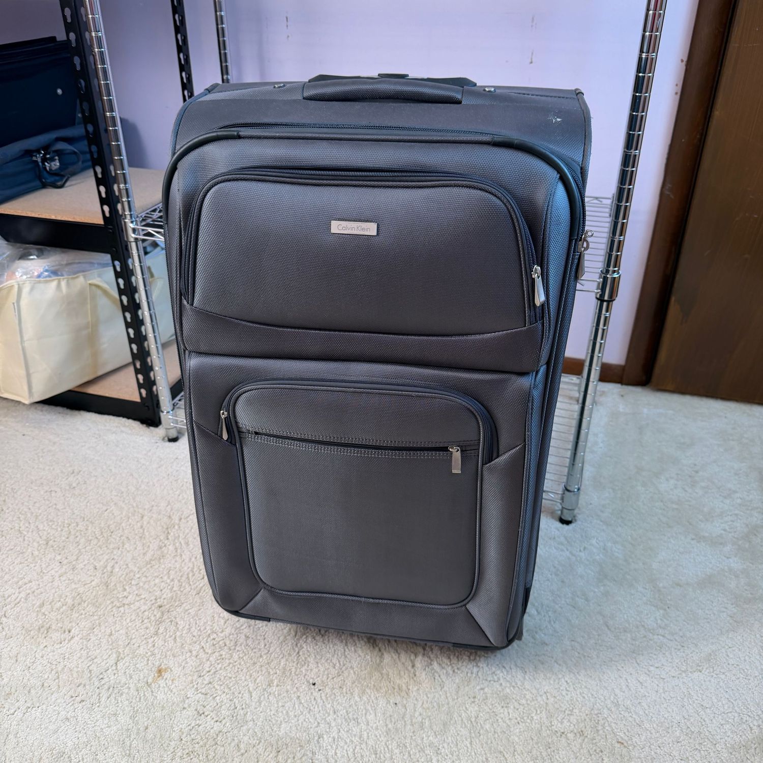 Lightweight Calvin Klein large soft-sided suitcase with 360 wheels, 30 Lightweight Calvin Klein large soft-sided suitcase with 360 wheels, 30" x 18"