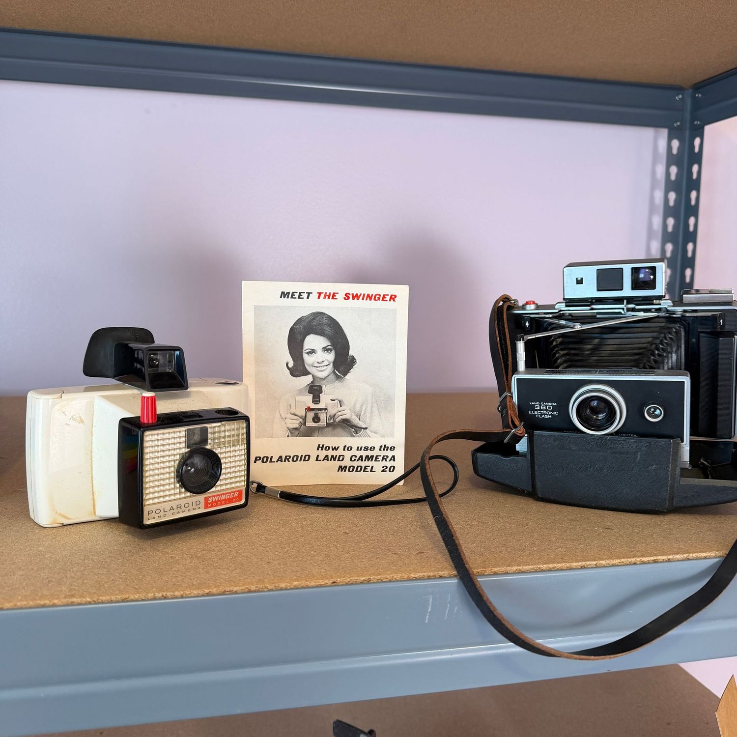 Vintage Polaroid Swinger and 360 Land Cameras Vintage Polaroid Swinger and 360 Land Cameras