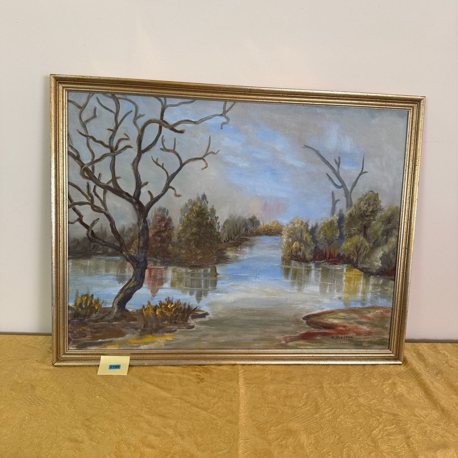 Original southern river landscape by Alberta Melton, B0166, 20 Original southern river landscape by Alberta Melton, B0166, 20" x 25"