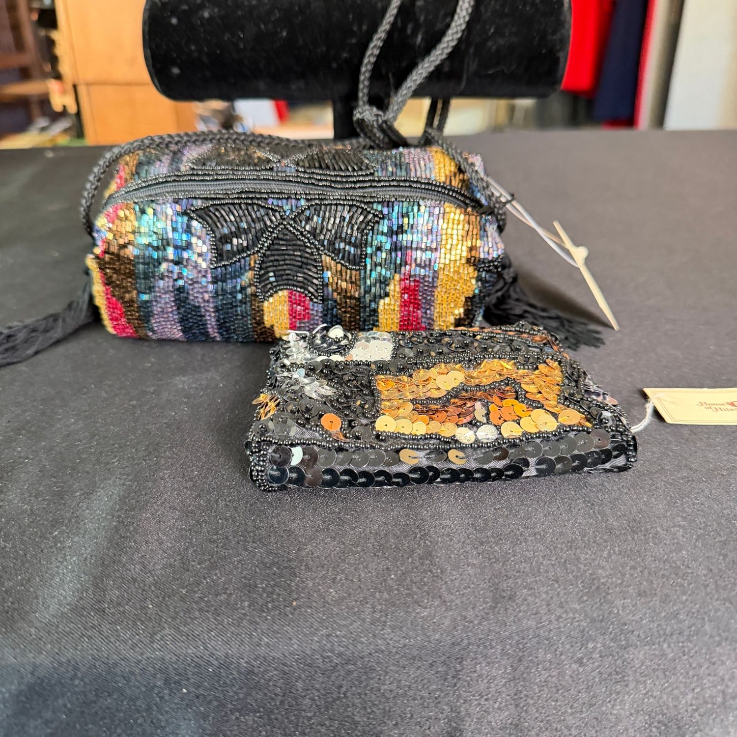 House of Hillary beaded evening bag and sequined change purse, B0200 House of Hillary beaded evening bag and sequined change purse, B0200