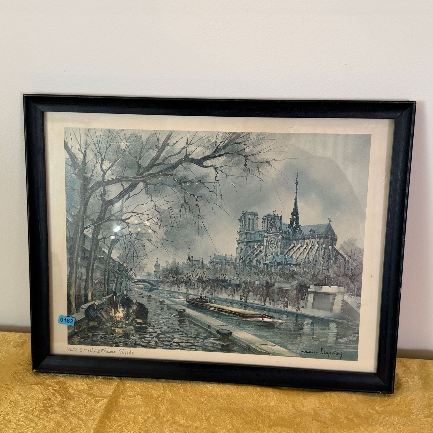 Paris Notre Dame vintage framed print, B0182, 13 Paris Notre Dame vintage framed print, B0182, 13" x 17"
