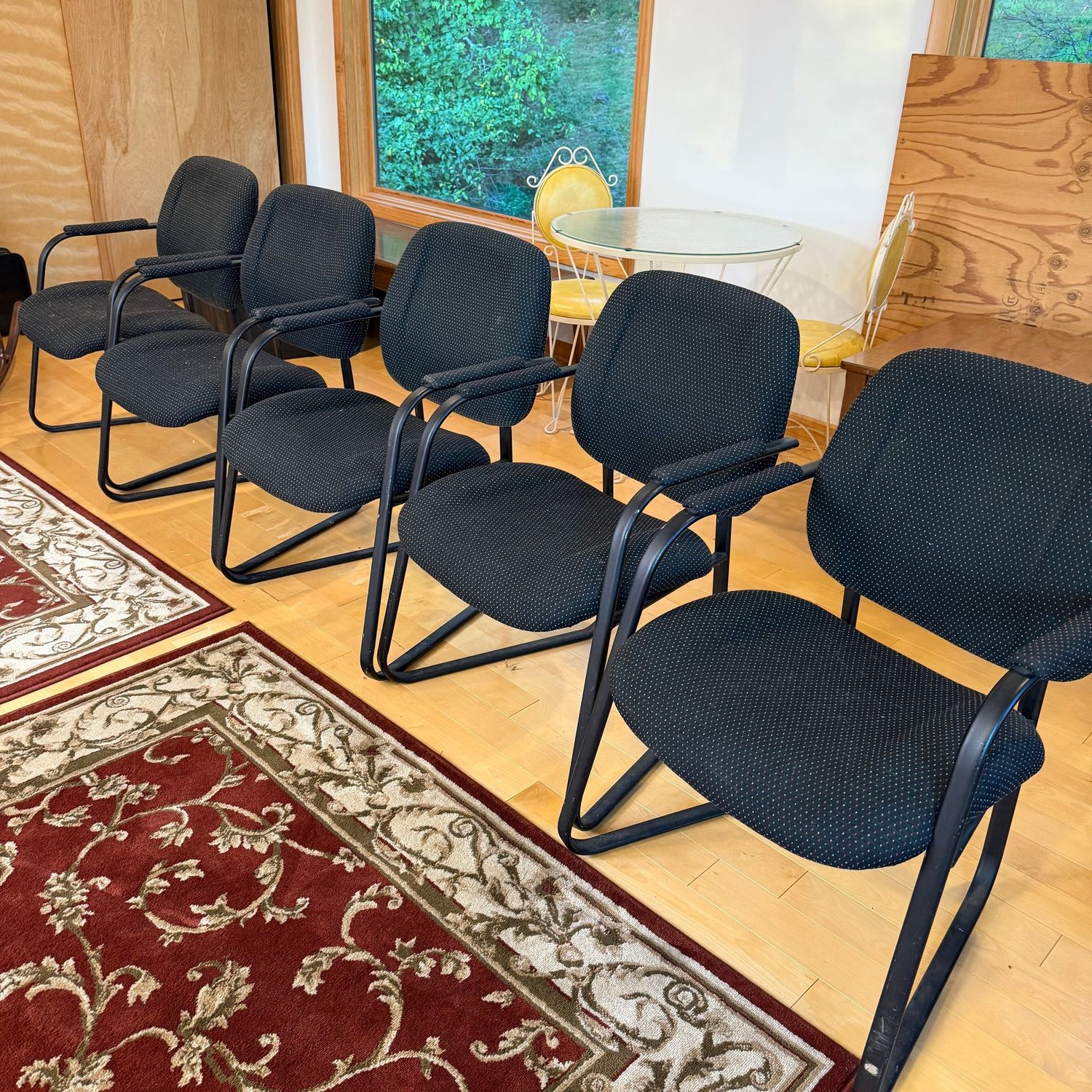 Set of 5 very comfortable office waiting room chairs, sturdy construction, Superior Chair Co., 22 Set of 5 very comfortable office waiting room chairs, sturdy construction, Superior Chair Co., 22"W (These are upstairs)