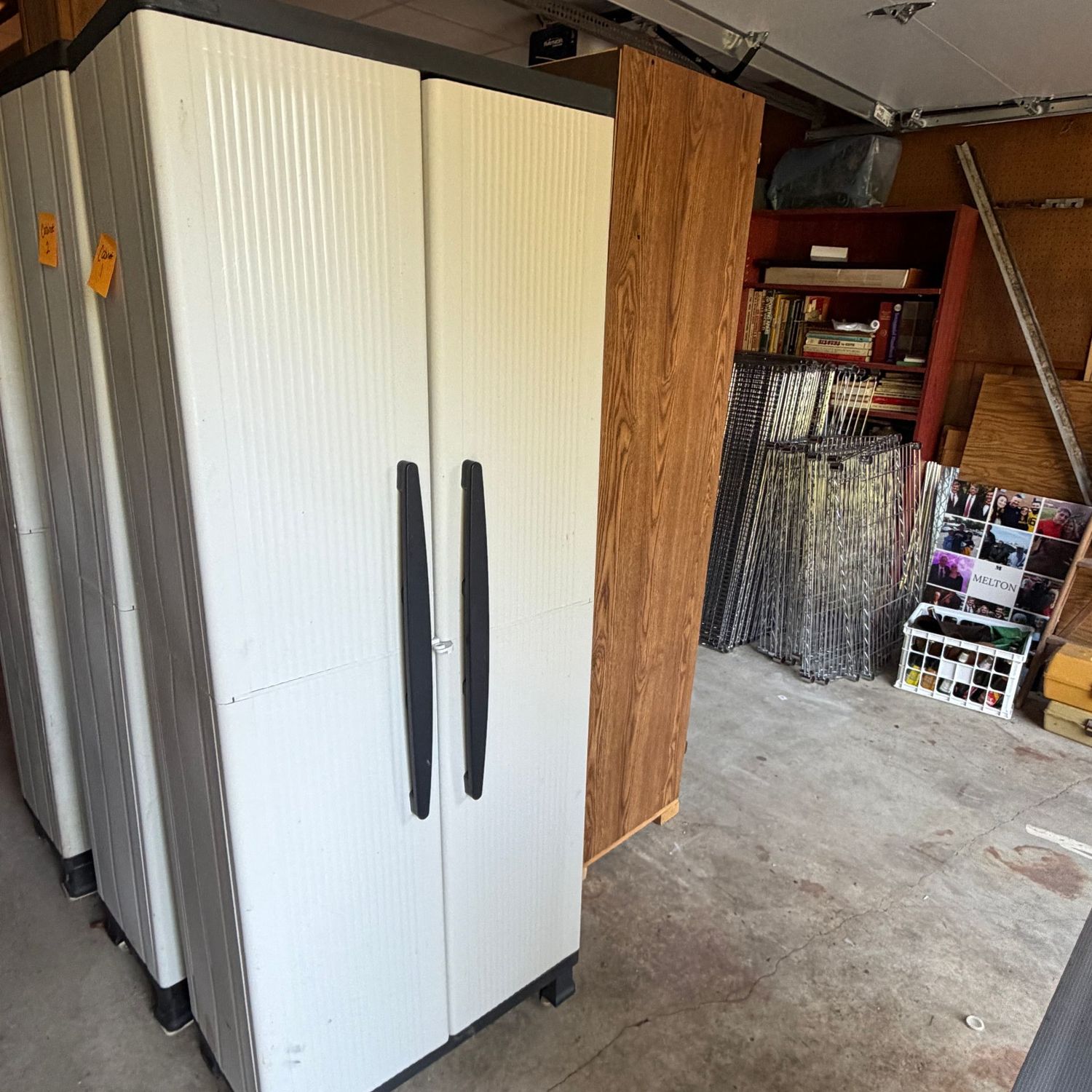 Cabinet #1, Black and Decker plastic, some wear, 5'8 Cabinet #1, Black and Decker plastic, some wear, 5'8"H x 14"D x 26"W