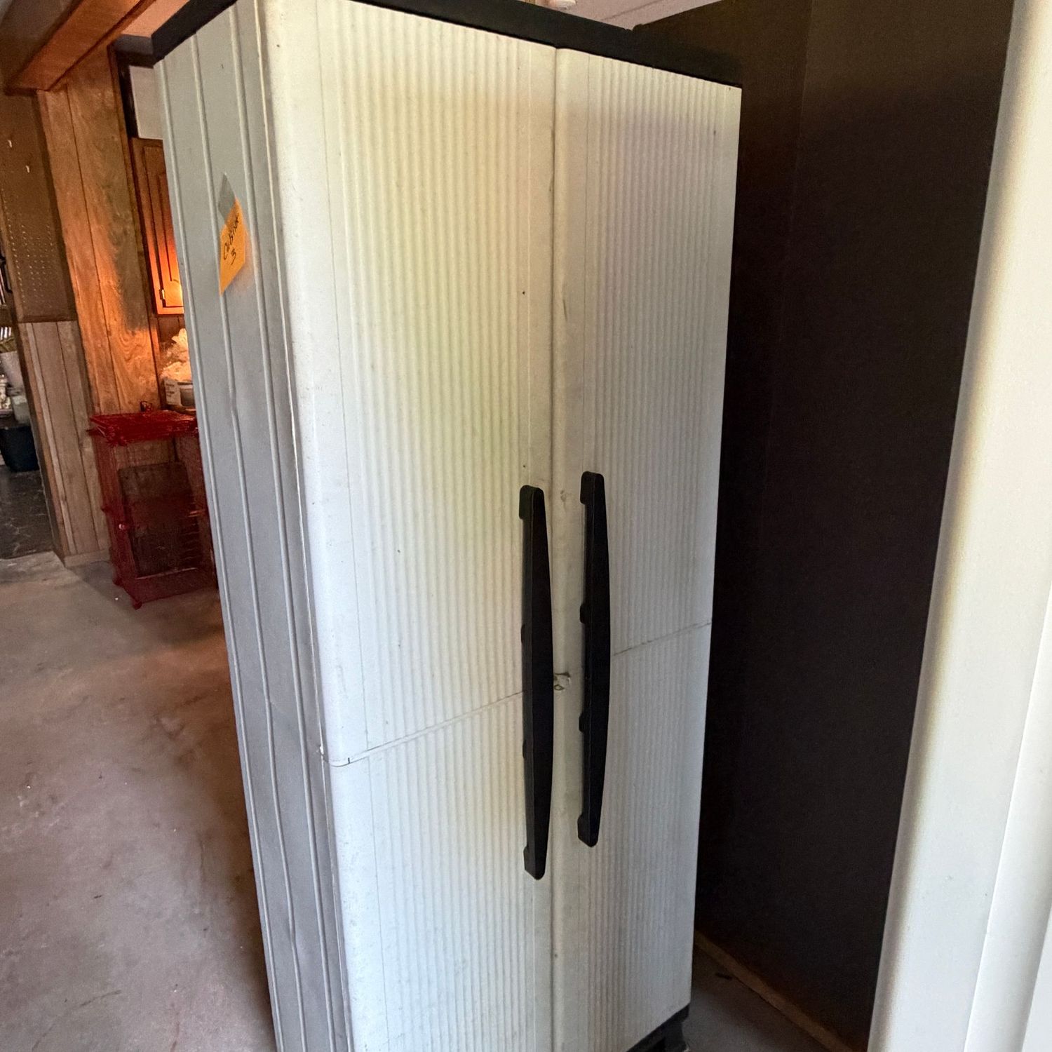 Cabinet #3 Black and Decker plastic, some wear, 5'8 Cabinet #3 Black and Decker plastic, some wear, 5'8"H x 14"D x 26"W