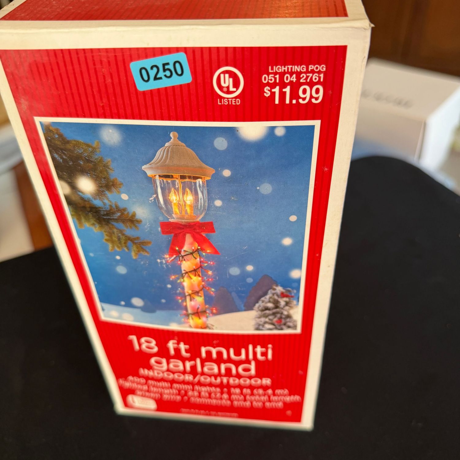 Indoor/outdoor Christmas lights, 18 ft strand, new in box, B0250 Indoor/outdoor Christmas lights, 18 ft strand, new in box, B0250