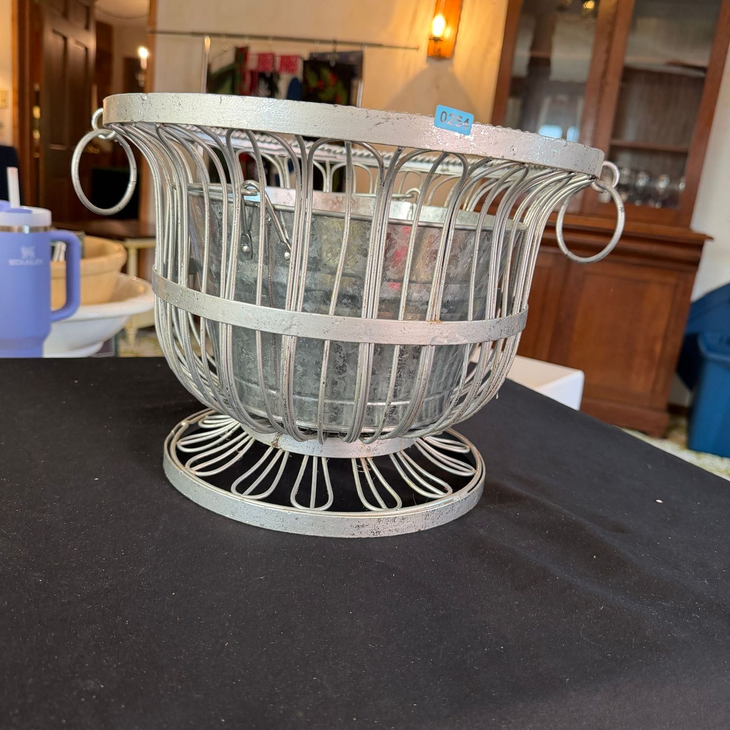 Silver wire basket ice bucket, 10 Silver wire basket ice bucket, 10"H x 13"W, B0254