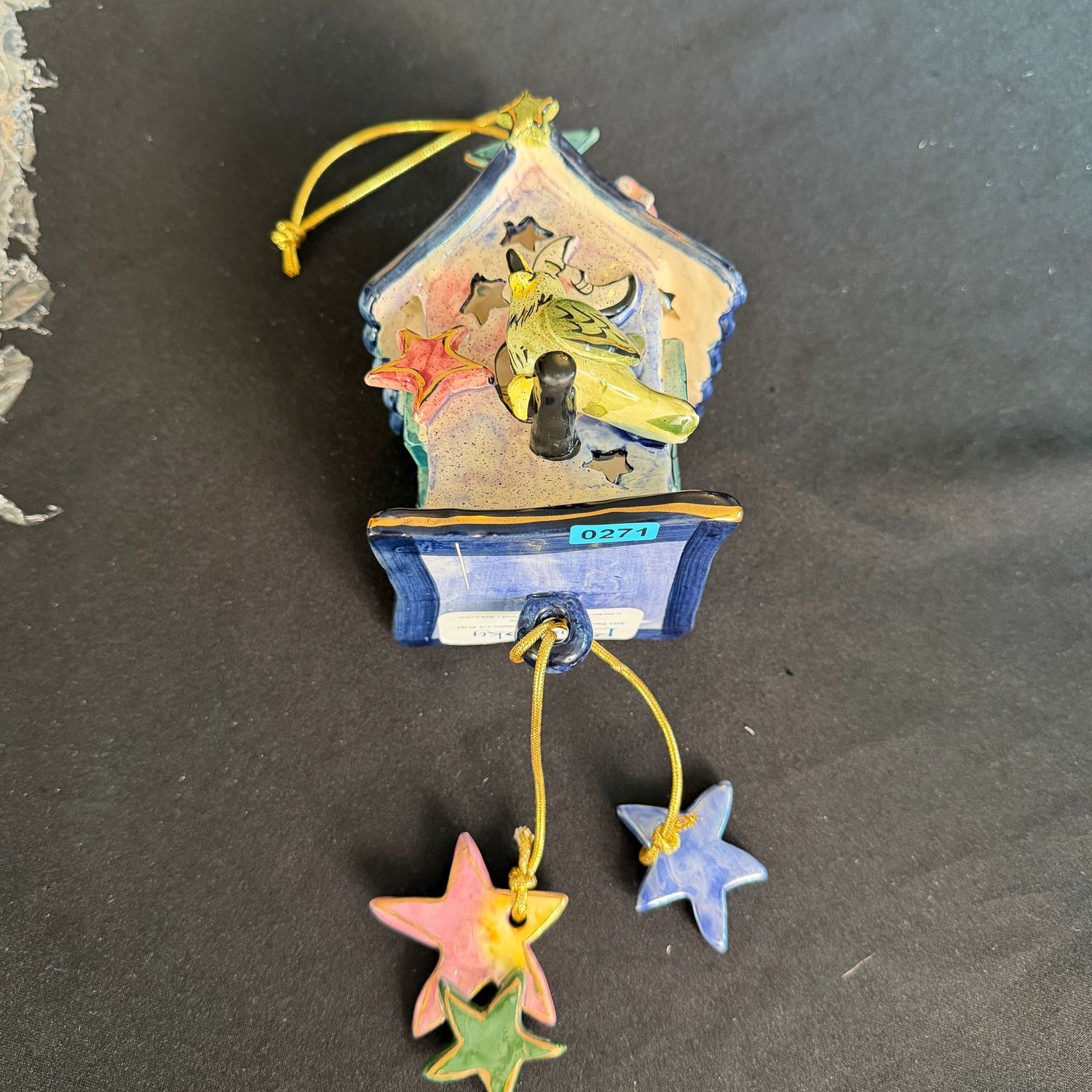 Blue Sky B0271 Birdhouse wind chime with stars, 8.5 Blue Sky B0271 Birdhouse wind chime with stars, 8.5"