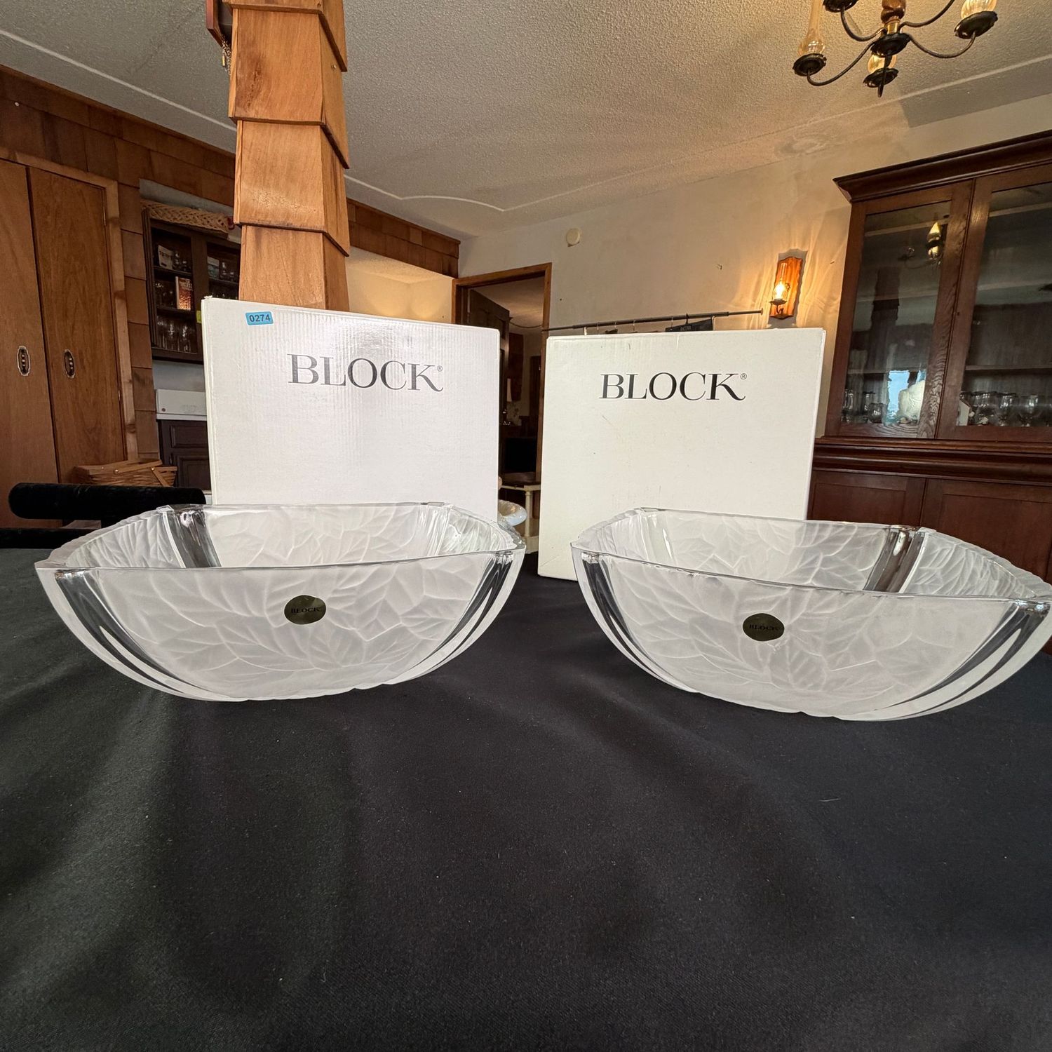 Pair of new in box Block crystal Meadow Mist 10 Pair of new in box Block crystal Meadow Mist 10" bowls, B0274