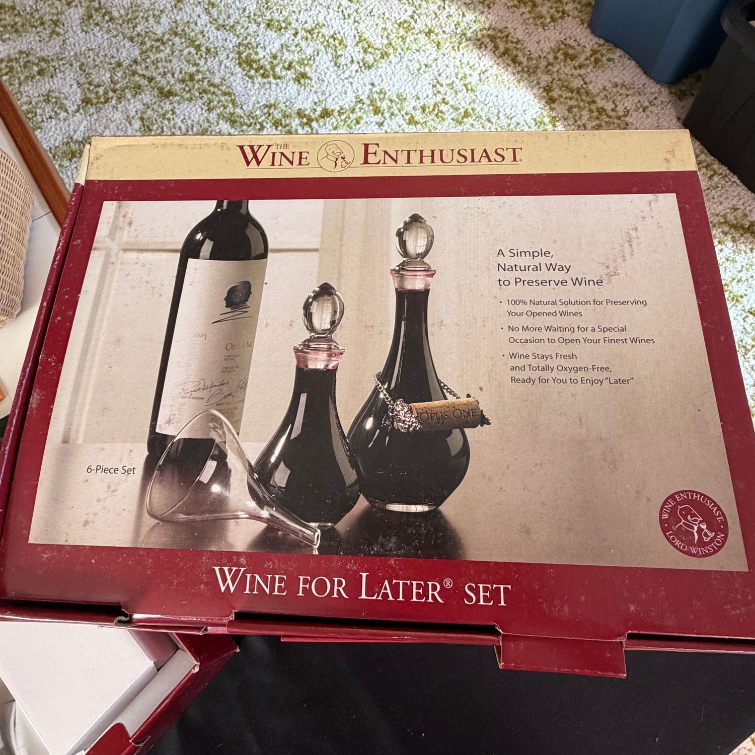 Boxed Wine Enthusiast set in box, box shows some wear, multiple available Boxed Wine Enthusiast set in box, box shows some wear, multiple available