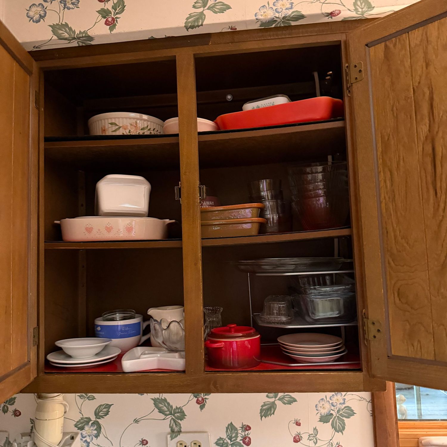 Cupboard E - variety of casseroles, saucers, bowls Cupboard E - variety of casseroles, saucers, bowls