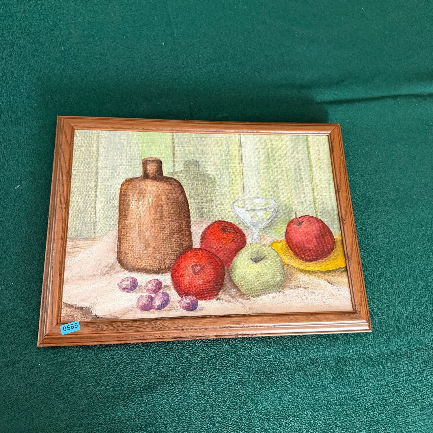 Original painting, table with fruit and spirits, Alberta Melton, 12 Original painting, table with fruit and spirits, Alberta Melton, 12" x 16" B0565