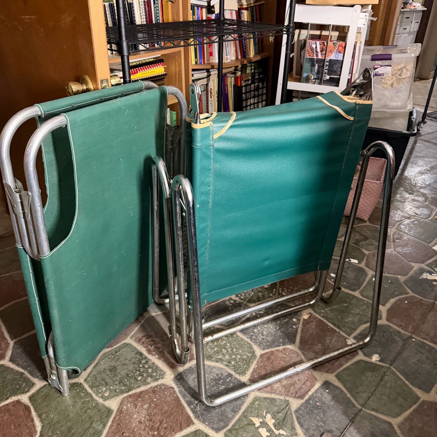 Two Folding Cots, Great For A Hunting Camp, Some Wear