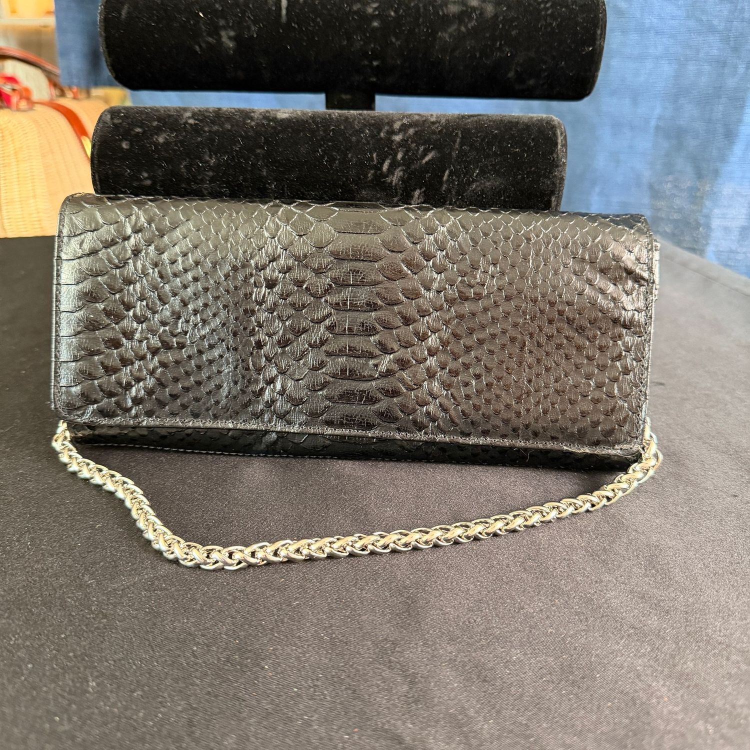 Black Valerie Stevens, textured evening bag purse, 9 Black Valerie Stevens, textured evening bag purse, 9"L, B0414