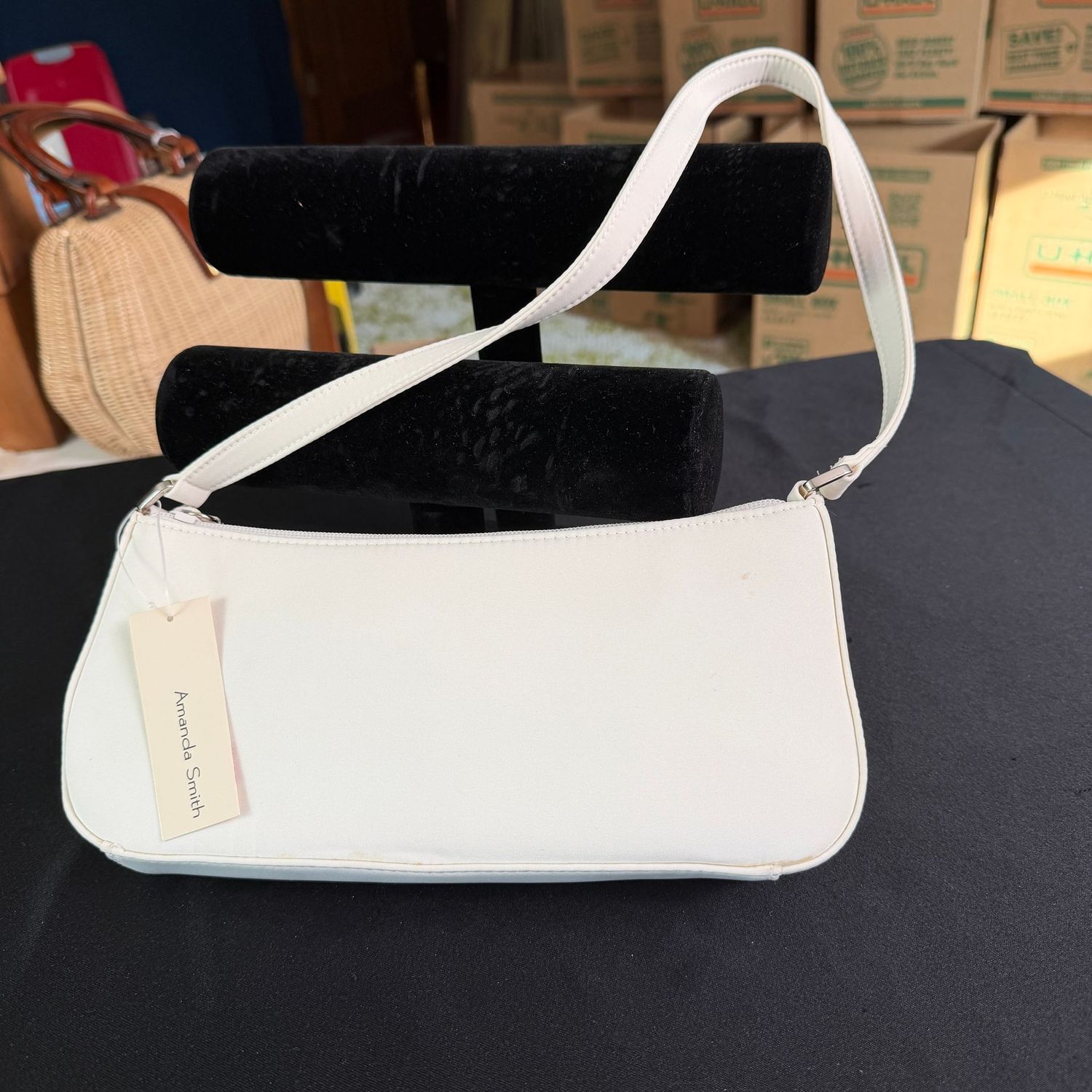 Ivory Amanda Smith slender purse, 10 Ivory Amanda Smith slender purse, 10"L, B0430