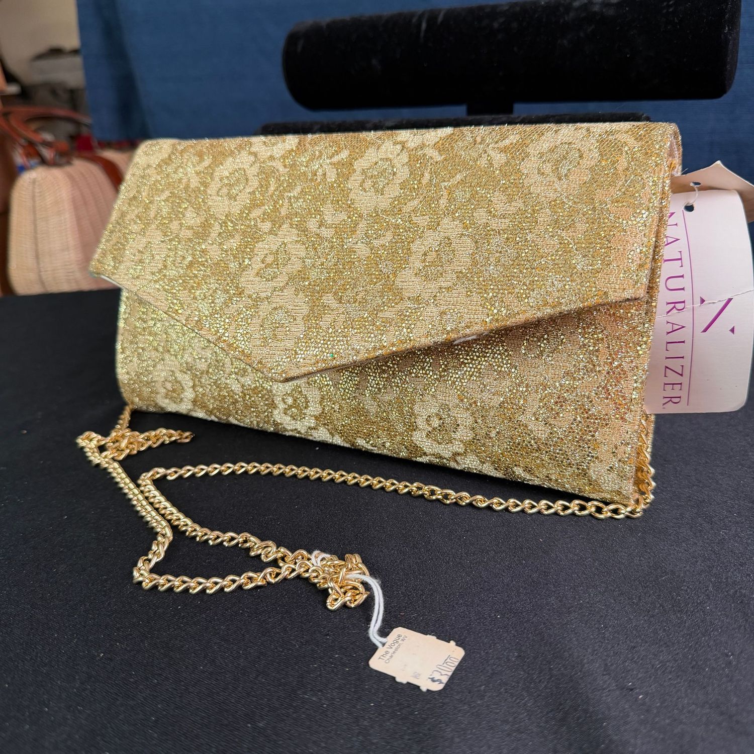 Naturalizer 10 Naturalizer 10"L light gold evening bag purse, B0379