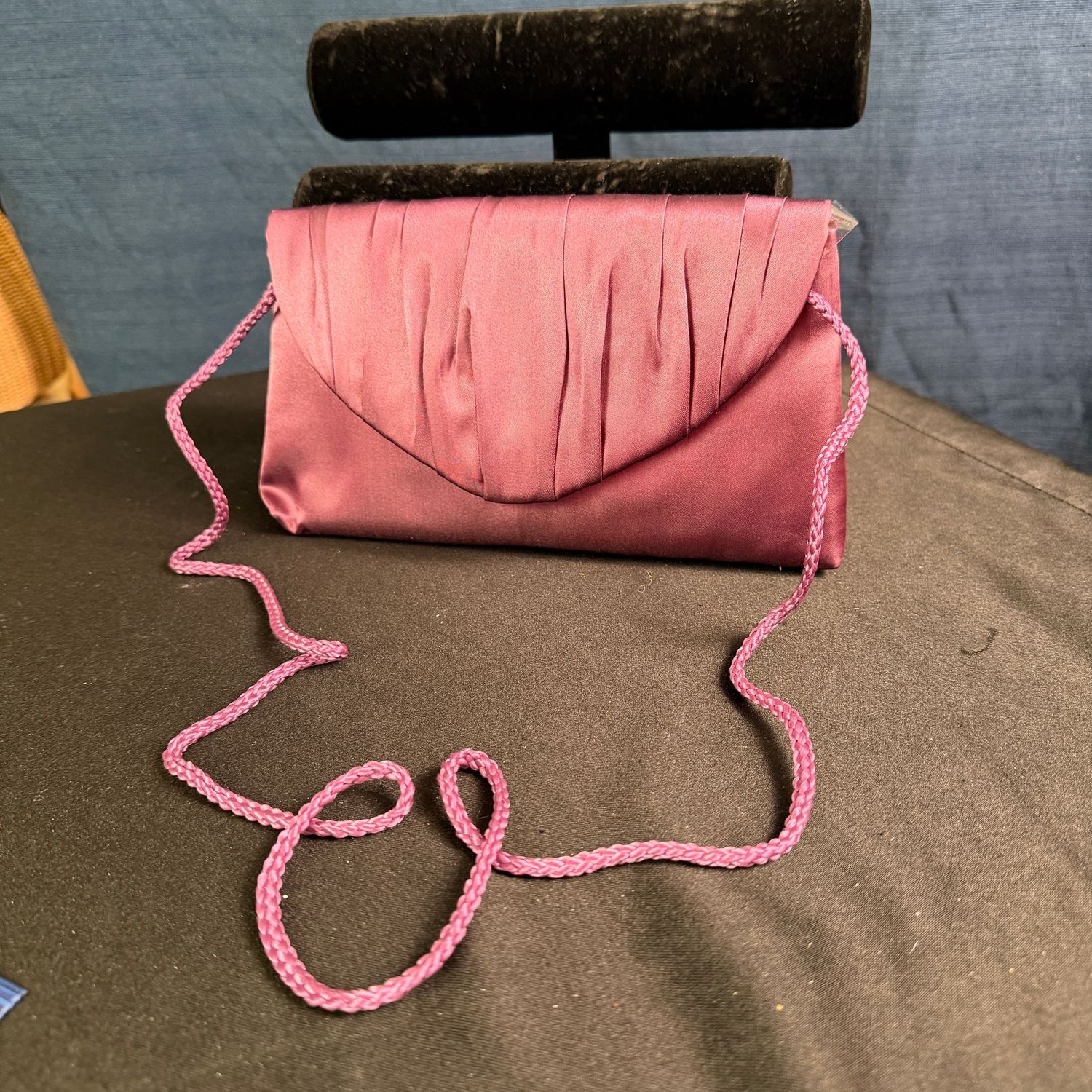 Rose satin 9 Rose satin 9" evening bag purse, B0382