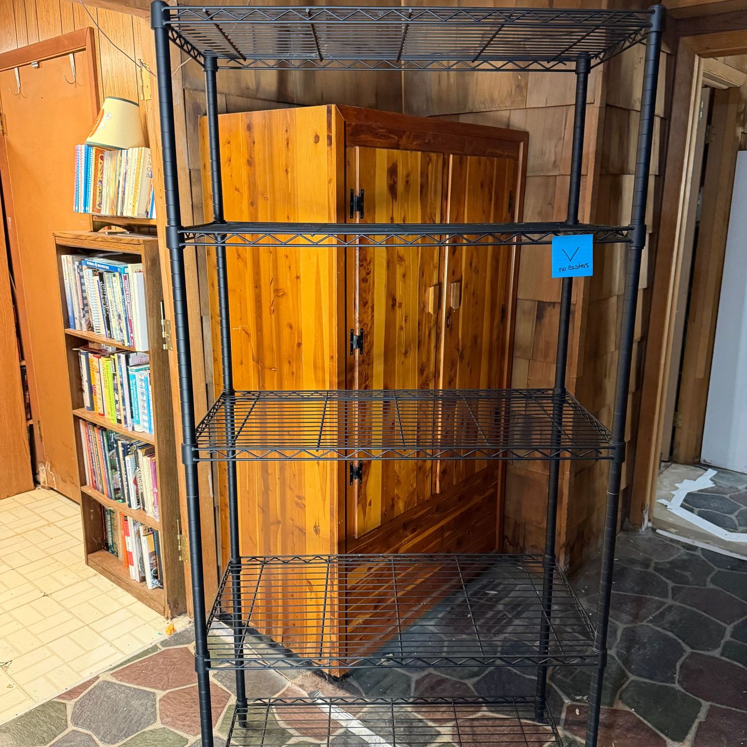 Black industrial shelf (V) 6'H x 21 Black industrial shelf (V) 6'H x 21"W x 38"L