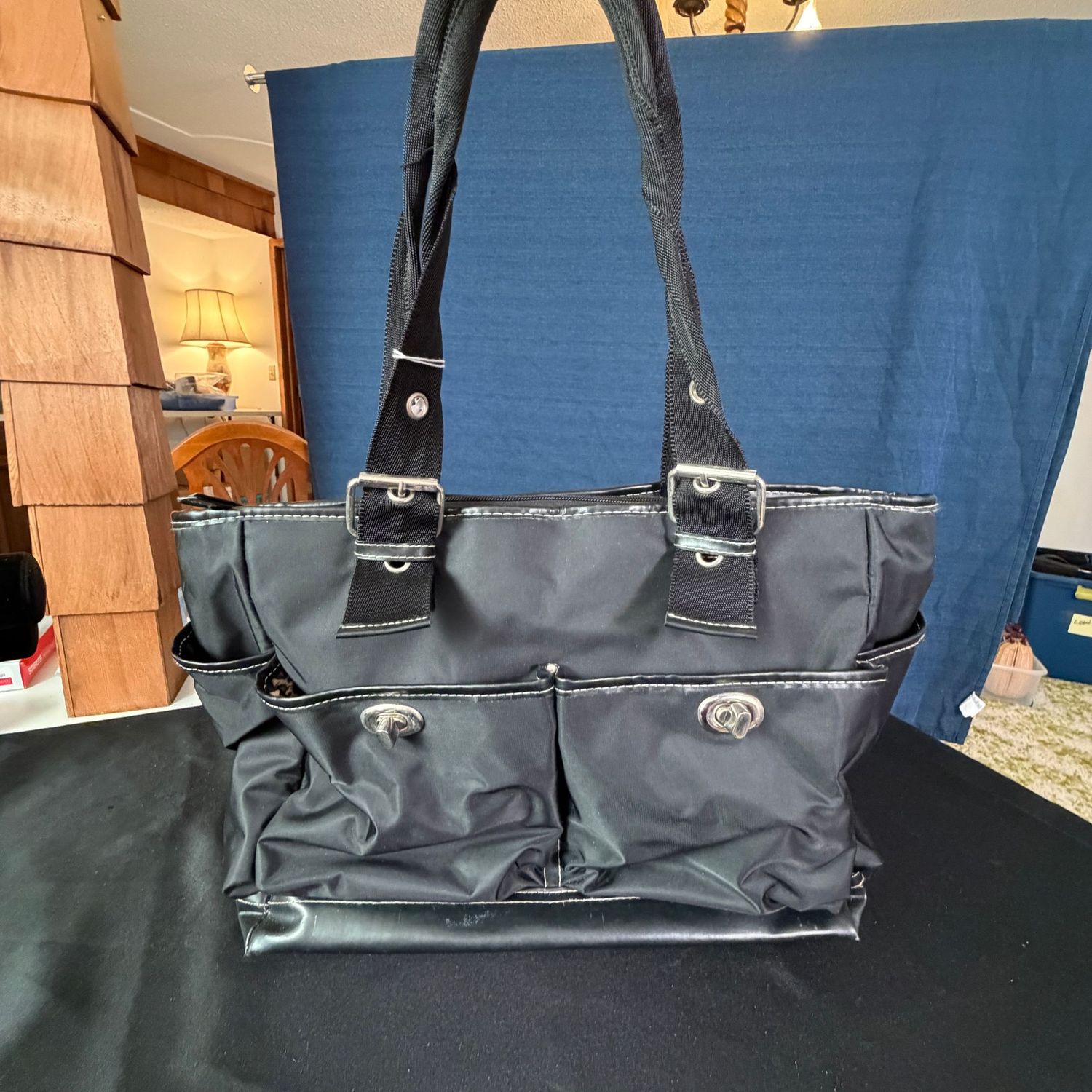 Amy Coe black purse, 12 Amy Coe black purse, 12"W, lightweight, B0640