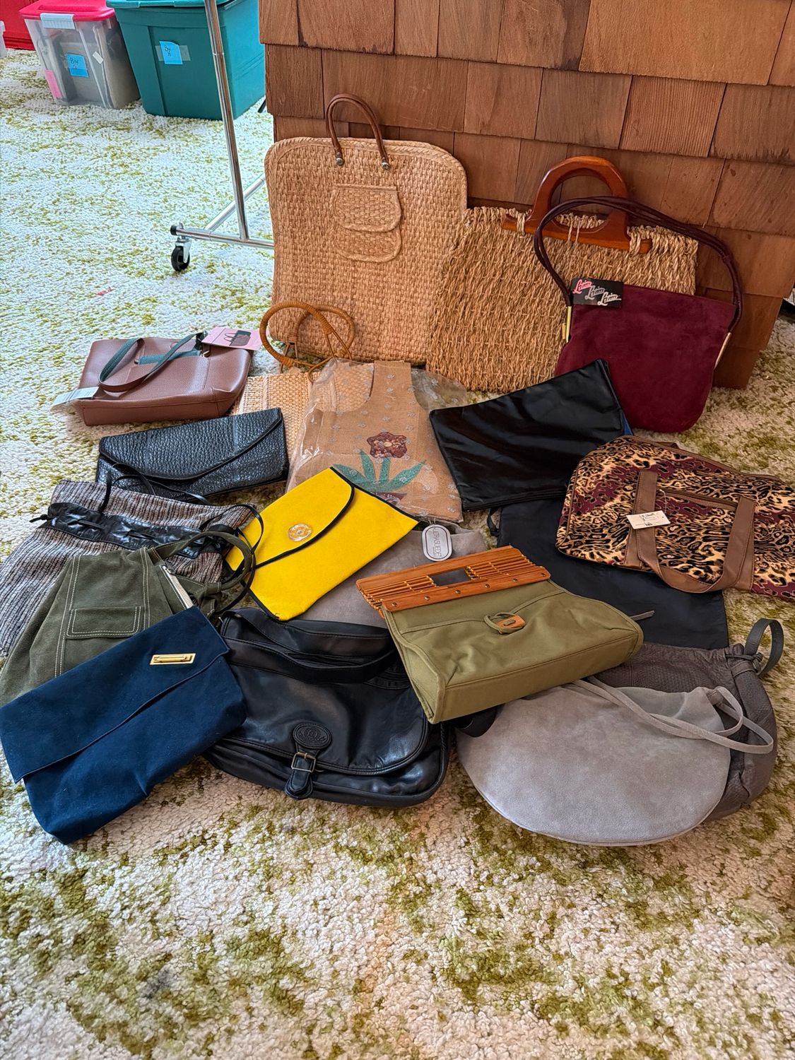 Mystery Box Lot F - Variety of large and oversized purses, bags, vinyl, leather, woven