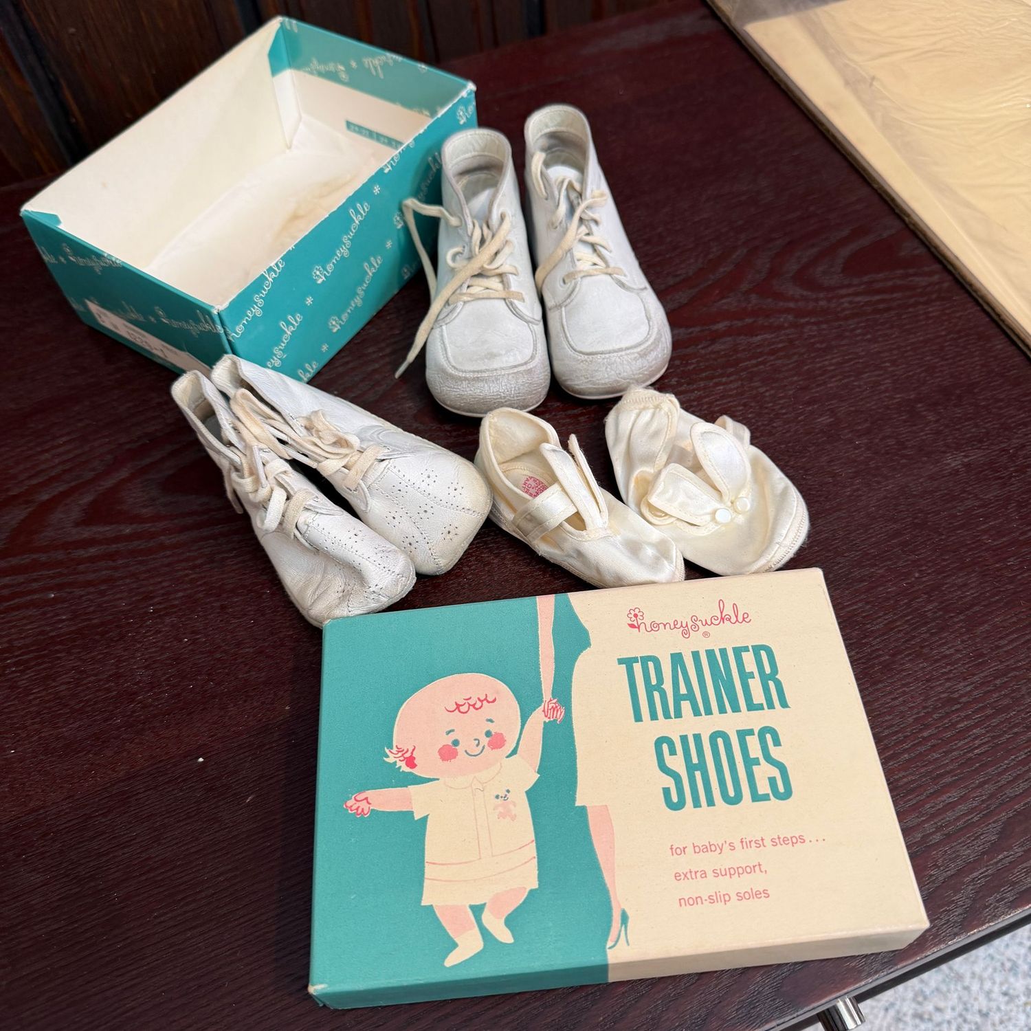 Vintage baby clothes and slippers