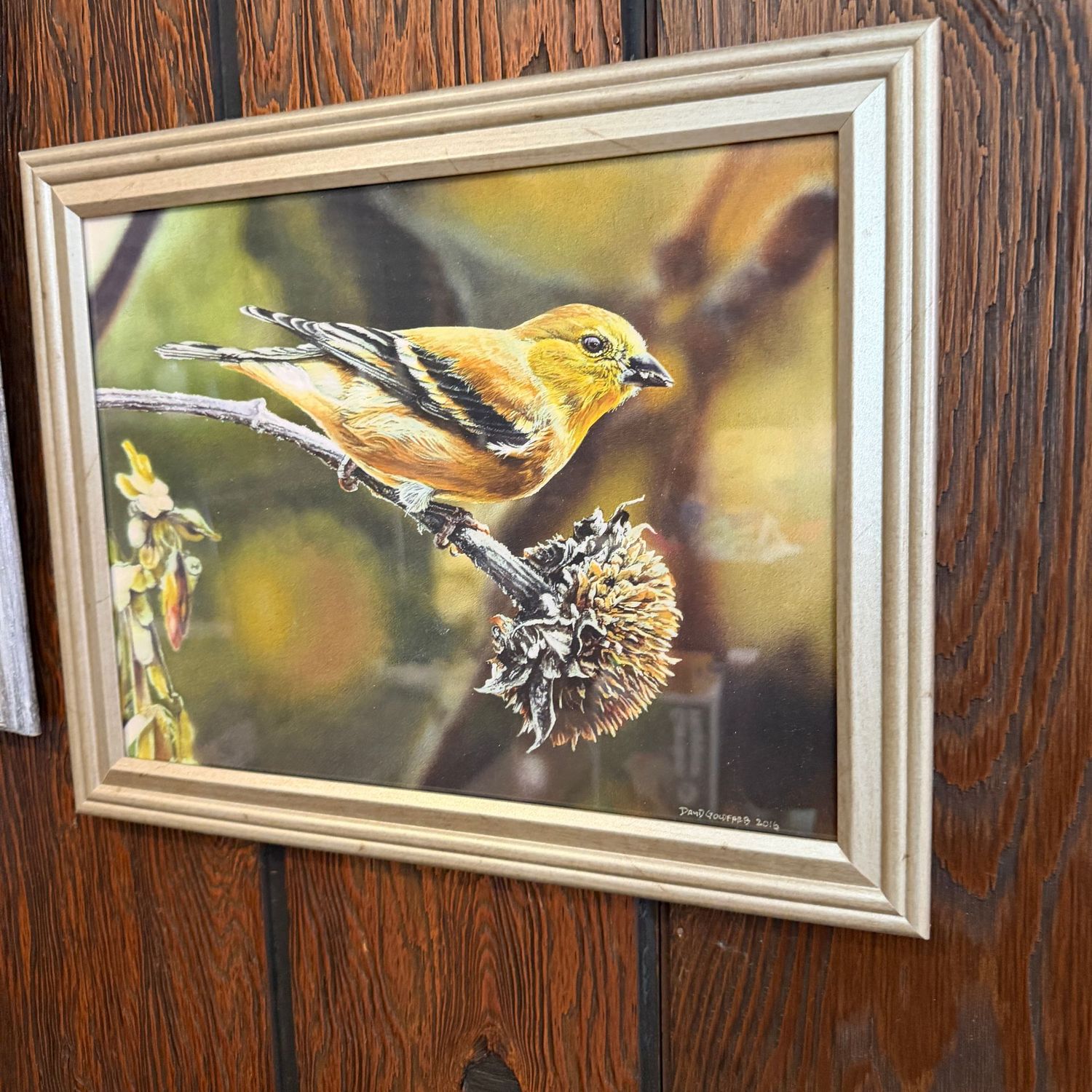 Framed goldfinch print, 11 Framed goldfinch print, 11" x 15"