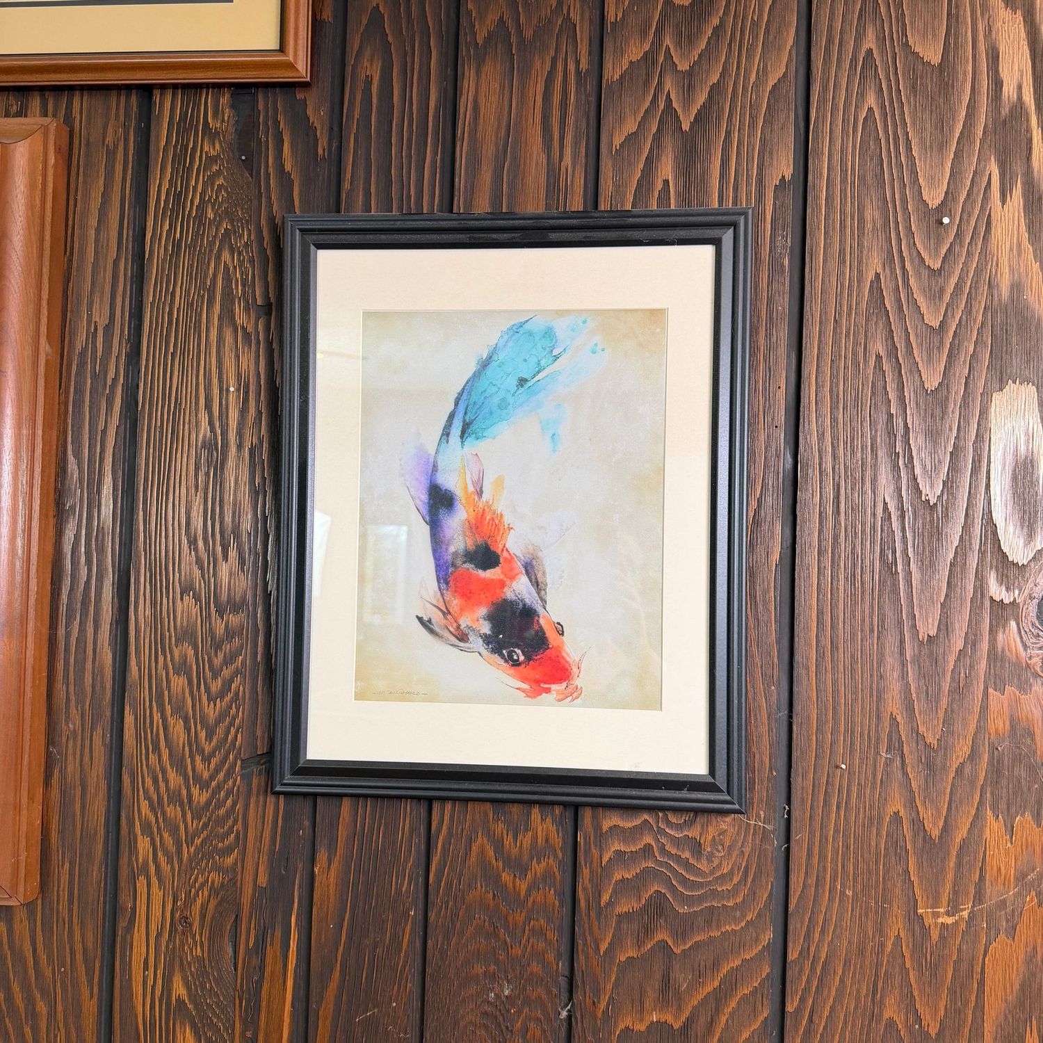 Koi fish photographic print, 20" x 15", signed