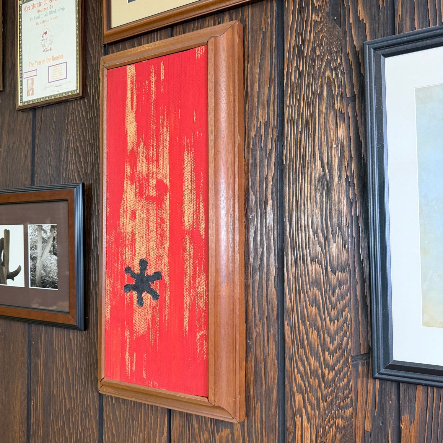 Mid-century artwork by Blankenship, unsigned, 27 Mid-century artwork by Blankenship, unsigned, 27" x 12"