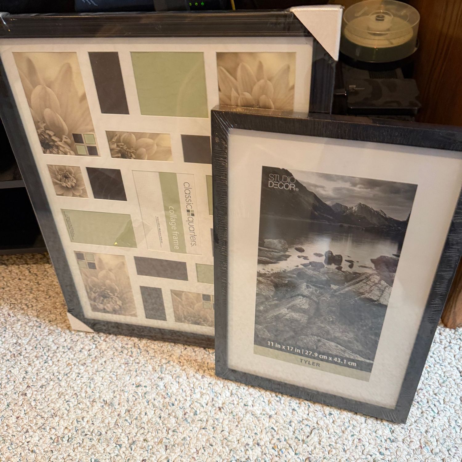 Two large frames, 11x17, and collage