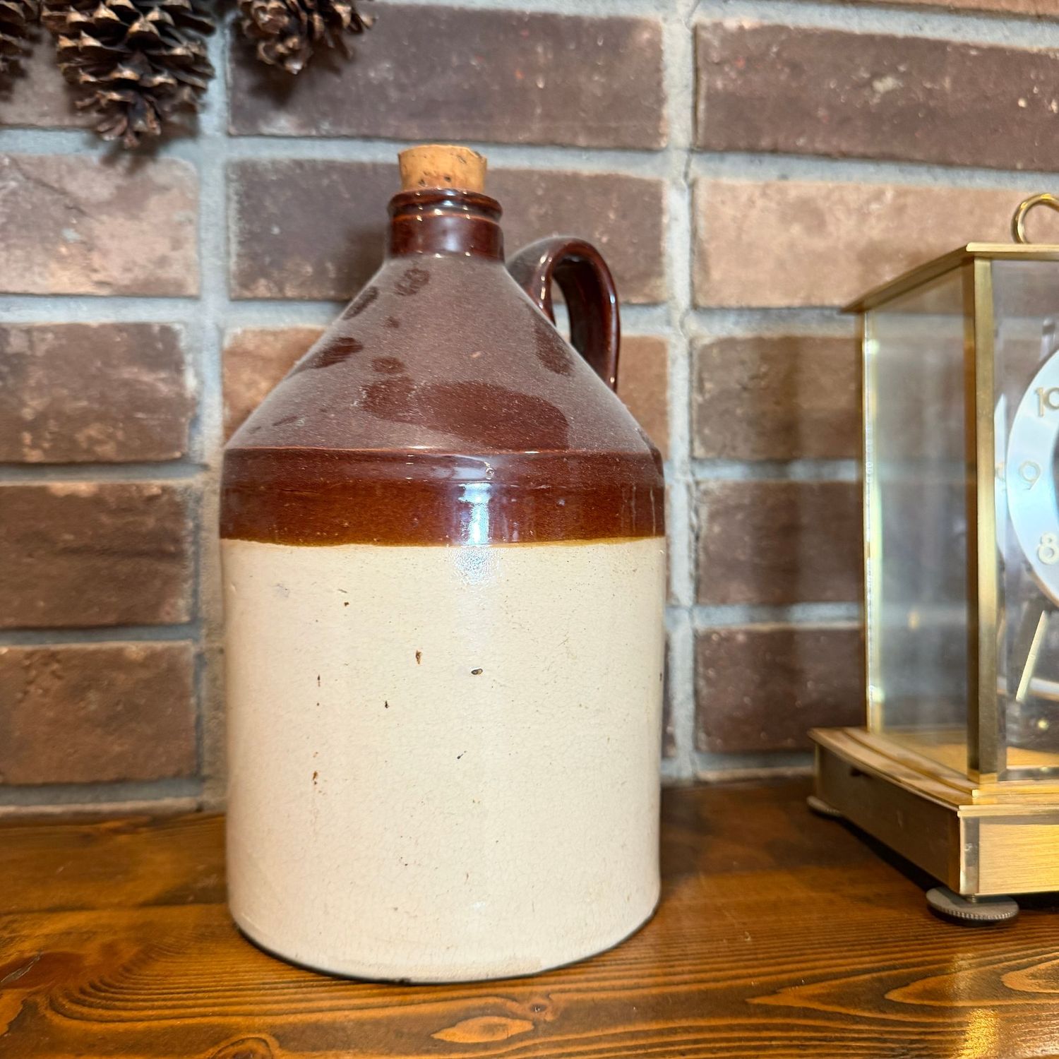 Brown and tan 9 Brown and tan 9" stoneware jug