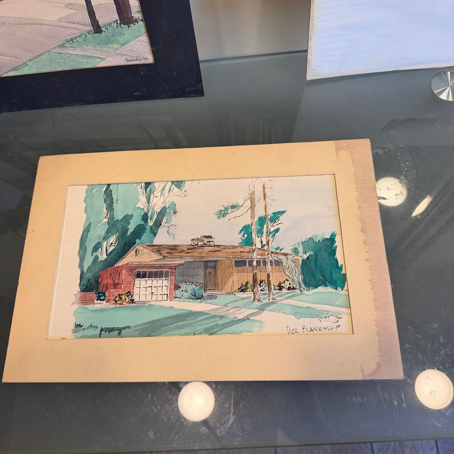 Original architectural watercolor by Blankenship, 15" x 10"