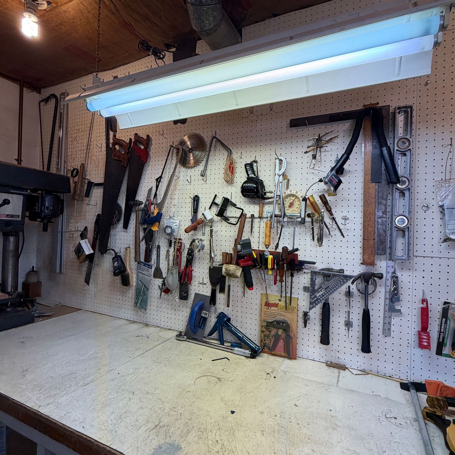 Entire wall grouping of tools, hooks not included