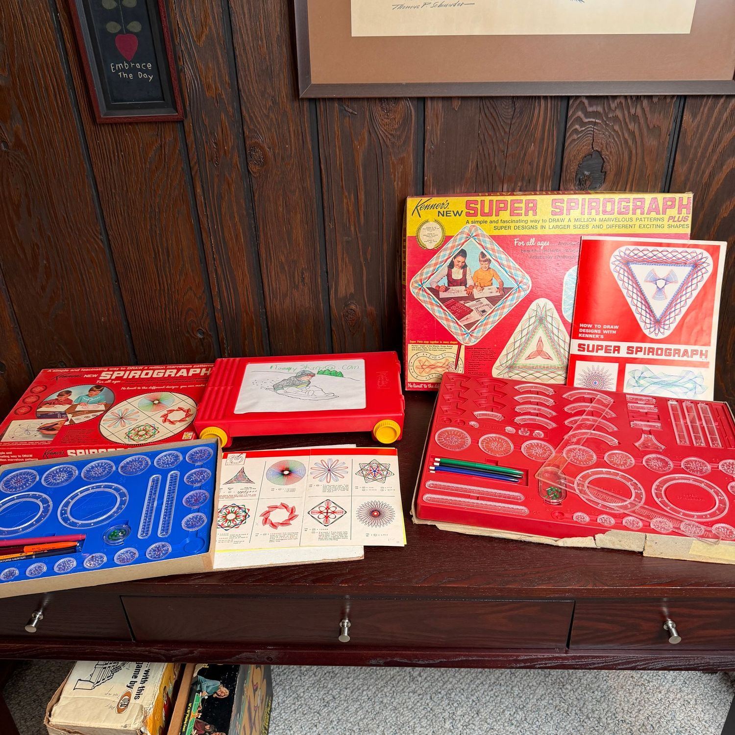 Vintage Spirograph Sets, the larger set is missing a couple of pieces Vintage Spirograph Sets, the larger set is missing a couple of pieces