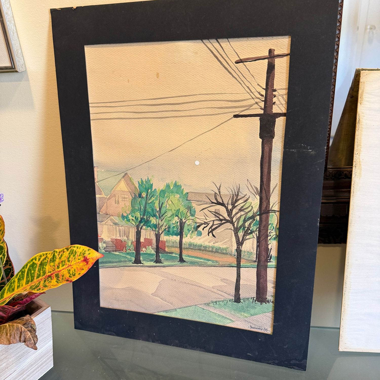 Original streetscape watercolor by Blankenship, 17 Original streetscape watercolor by Blankenship, 17" x 13"