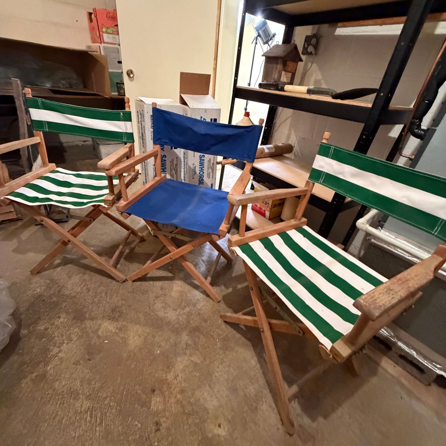 Vintage canvas folding chairs
