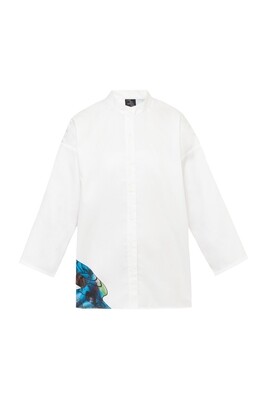 White shirt with printed back