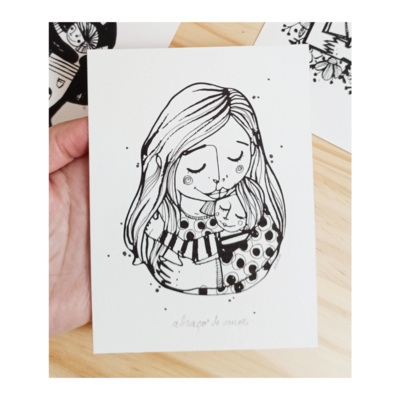 Abraço de amor _ Ilustração/artprint personalizável