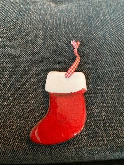 Chaussette rouge et blanche