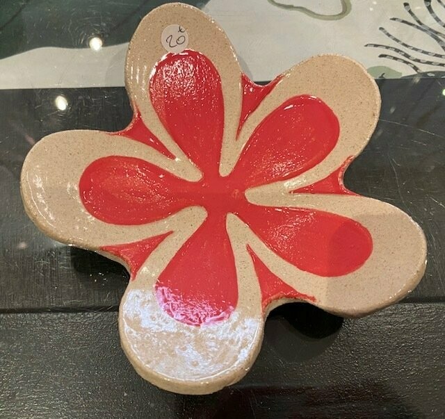 Coupelle fleur  rouge