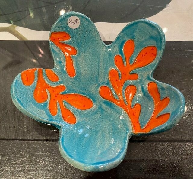 Coupelle fleur corail turquoise