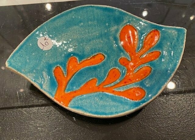 coupelle feuille corail turquoise