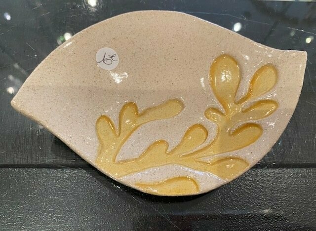 Coupelle feuille corail jaune