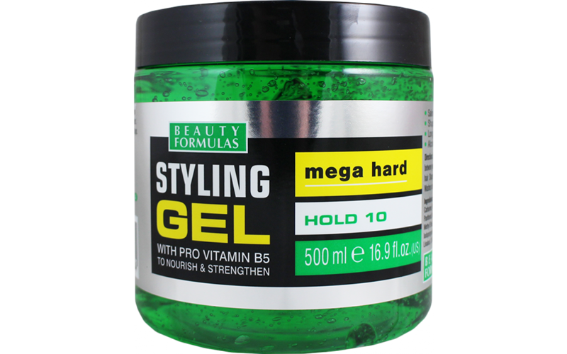 BEAUTY FORMULAS STYLING GEL PRO VITAMIN B5 MEGA HARD (GREEN) 500 ML