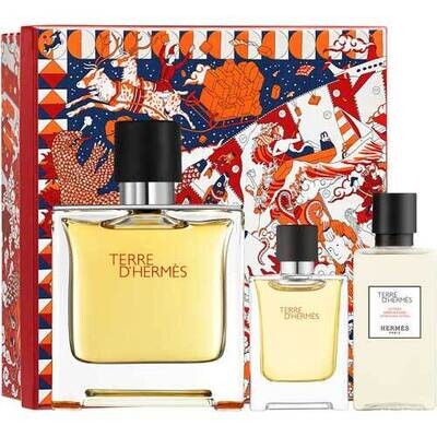 TERRE D'HERMES PURE PERFUME SET 75 ML+ 12.5 ML +After-Shave Lotion 40 ML