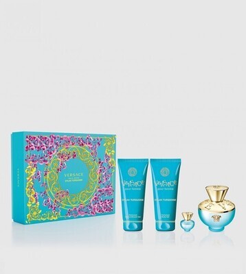 VERSACE DYLAN TURQUOISE 100 ML & Shower Gel & Body Lotion 100 ML& Minature