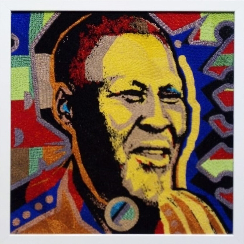Large Beaded Panel - Albert Luthuli - Young man - in colour Large Beaded Panel - Albert Luthuli - Young man - in colour
