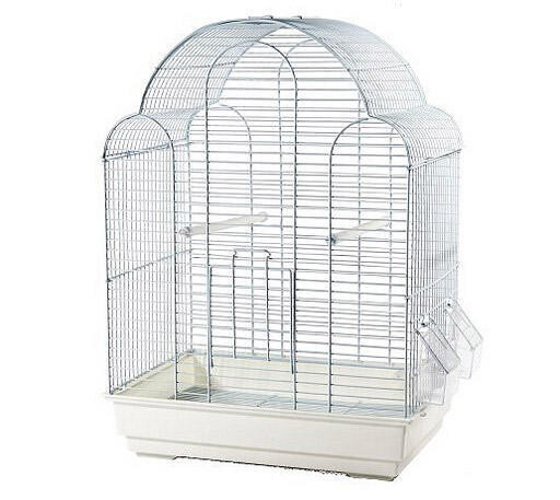 CAGE TULIPA POUR PERRUCHES/PINSONS/SERINS 42X30X57CM (17X12X22&#39;&#39;) BLANC